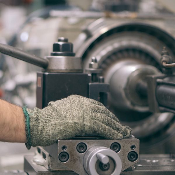 close up of machining at work