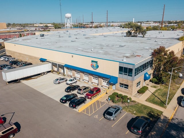 Bird eye view of Dynamic Manufacturing warehouse exterior
